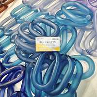 B H CRAFTS Décoration murale circulaire en résine, maillons de chaîne, faite à la main, décoration d'intérieur, ronde, transparente, bleue, colorée