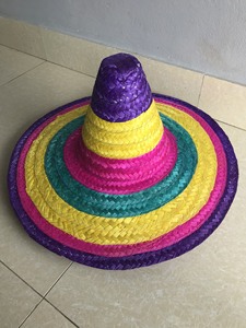 Sombrero de Paja de Palma Natural a Rayas, para Fiestas de Verano, Playa, Viajes, Bodas, Recuerdo, Acción de Gracias, CINCO DE MAYO, Moda - Product Image 1