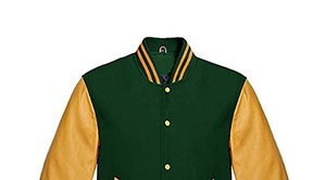 แจ็คเก็ตเบสบอล Letter Man รุ่น Varsity สำหรับผู้ชาย สีดำ ผ้าแคนวาสแบบปกติ เคลือบกันน้ำ เป็นมิตรกับสิ่งแวดล้อม ลายพราง - Product Image 3