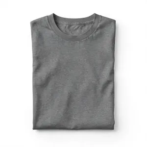 เสื้อยืดผู้ชายทรงปกติ แขนสั้น สีเทา ใส่สบาย ระบายอากาศดี เหมาะสำหรับใส่ทุกวัน แฟชั่นเสื้อยืดเปล่าสำหรับขายส่งเสื้อผ้า - Product Image 4