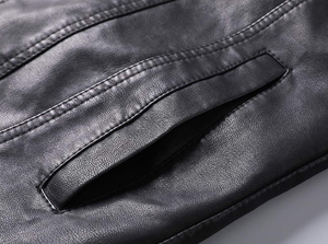 แจ็คเก็ตหนังวินเทจลำลองสำหรับผู้ชาย มีหลายสีให้เลือก รับผลิตตามแบบ OEM - Product Image 2