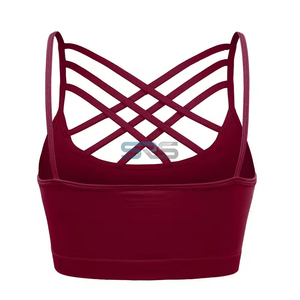 Sujetador deportivo a cuadros para mujer con logo frontal, soporte medio, transpirable, sin costuras, de secado rápido, ropa de fitness sostenible OEM (PayPal) - Product Image 5