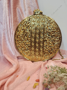 Pochette de soirée de luxe artisanale en mosaïque de nacre avec cadre doré, sac à main de mariée pour femme - Product Image 4