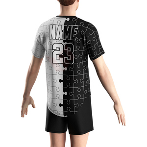 Camiseta de Béisbol para Hombre, Negra y Blanca con Estampado de Rompecabezas, Cuello en V, Manga Corta, Número 23 Sublimado, Logotipo Frontal, Transpirable, Corte Regular, para Adultos - Product Image 5