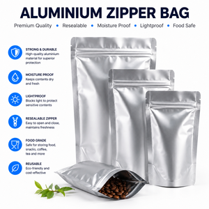 Bolsa con Cierre Hermético de Mylar y Aluminio Laminado, Resistente al Calor y a la Humedad, para Almacenamiento de Alimentos, Papas Fritas, de 1 a 5 Galones, Impresión por Grabado - Product Image 2