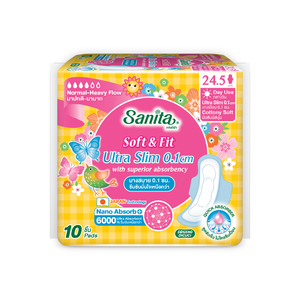 ผ้าอนามัยแบบใช้แล้วทิ้ง OEM/DOM Sanita Super Ultra Slim 0.1 Wing 24.5 ซม. ซึมซับดีเยี่ยม บรรจุ 10 ชิ้น แพ็คเกจไม้ไผ่เคลือบ PE แห้ง - Product Image 1