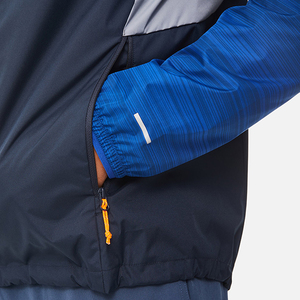 Ensemble de survêtement à capuche pour homme 2026, bleu, color block, en polyester tricoté, séchage rapide, coupe-vent, vêtement de sport décontracté, en promotion - Product Image 4