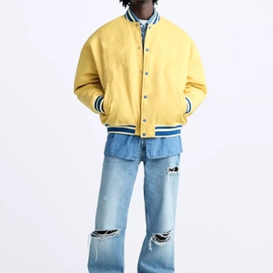 Contemporary <b>Men's</b> <b>Baseball</b> Varsity <b>Jacket</b> Letterman Coat Waterproof Breathable V-neck Collar Winter Fashion Outerwear - Product Image 2
