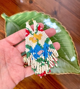Pendientes de cuentas con diseño floral creativo, hechos a mano, estilo bohemio para mujer – Joyería ligera y a la moda para fiestas y uso diario - Product Image 4