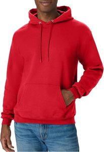 Sudadera con Capucha Roja Sólida para Hombre, Corte Regular, Algodón French Terry, Sudadera Informal con Capucha para Otoño - Product Image 3