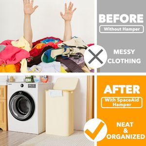 Large 110L Tall Laundry Hamper with Lid Bamboo Handles Collapsible Design for Bedroom Bathrooms for <b>Clothes</b> <b>Storage</b> - Product Image 2