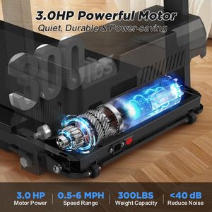 Tapis Roulant Pieghevole Compatto per Casa con Maniglie, Capacità di Carico 300 libbre, Motore Silenzioso da 2.5HP - Product Image 4