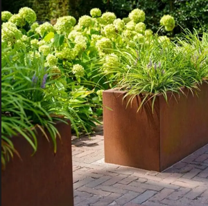 Rustic Corten Steel Rectangular Garden <b>Planter</b> Box Outdoor Patio Balcony Flower Pot <b>Large</b> Metal Trough Container - Product Image 2