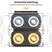 U`King 2 Eyes LED Cob Blinder Strobe DJ Spotlights DMX Activado por Sonido 2x100W 2 en 1 Blanco Frío y Cálido Luces Cegadoras de Audiencia Par Light