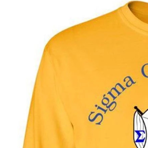 เสื้อยืดแขนยาวลายตราสัญลักษณ์สีสันโดดเด่นของชมรมซิกมาแกมมาโร ชื่อดังระดับโลก สำหรับผู้หญิง เสื้อยืดคอกลมสไตล์กรีก ขายส่งแบบลำลอง - Product Image 4
