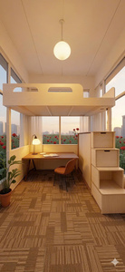 White Metal Loft <b>Bed</b> <b>Frame</b> <b>Platform</b> Bedstead with Side Guard Rails for Home Office Dormitory - Product Image 4