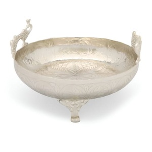 Frutero Artesanal de Estilo Vintage con Acabado de Níquel Metálico, Vajilla para Catering, Hotel, Cocina, para Servir Frutas, Tazón para Mezclar - Product Image 3