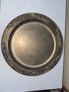 Reusable Gold Charger Charger <b>Plate</b> Custom Size Food Contact Safe Dish Display Luxury Design Metal <b>Plates</b> wedding <b>Decor</b> - Product Image 3