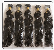 Extensiones de Cabello Humano Remy Virgen Indio Natural con Doble Trama a Máquina, Cutícula Alineada, Rizado, Color Negro, con Clip - Product Image 5