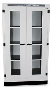 Armoire de stockage chimique en acier pour laboratoire, personnalisable, blanche, double porte, fenêtre en verre, mobilier de laboratoire commercial - Product Image 3