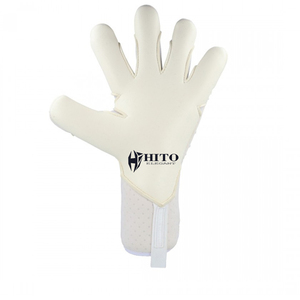 High Quality White Soccer Goalkeeper <b>Gloves</b> 4mm Negative Cut with Rubber Inject and Elastic Strap - Product Image 3
