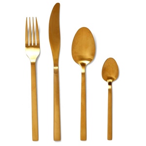 stainless steel silver Plated Luxury <b>flatware</b> <b>set</b> with modern look design cutlery <b>set</b> for restaurant wedding hotel home - Product Image 2