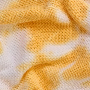 Chemise tricotée tie-dye pour homme à manches courtes, décontractée, en coton respirant, infroissable, séchage rapide, coupe classique, motif jaune et blanc - Product Image 4