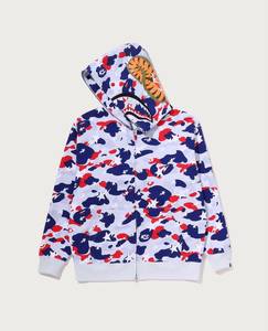 Sudadera Unisex con Capucha y Cremallera, Color Sólido Rojo, Azul, Blanco, Corte Holgado Informal, Forro Polar Antipelusas, Manga Raglán, Invierno, 100% Algodón - Product Image 4