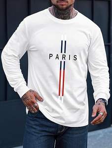 Men's Graphic T shirt Casual Print Stretchy <b>Long</b> Sleeve Crewneck Tee Shirt - Product Image 5