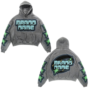 Hoodie Homme Personnalisé avec Strass, Effet Délavé et Usé, Streetwear Premium, Qualité Supérieure, Effet Soleil, Coupe Oversize - Product Image 2