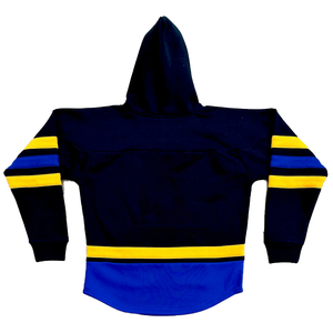 เสื้อฮู้ดปักลาย SGRho สำหรับสตรี  ผ้าฟลีซพรีเมียมสำหรับฤดูหนาว  เสื้อผ้าสไตล์กรีก  โลโก้สั่งทำได้ สีน้ำเงินทอง - Product Image 2