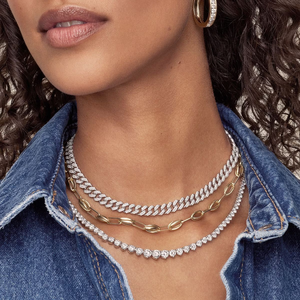 Collar de Cadena Cubana con Diamantes Cultivados en Laboratorio de 5 7/8 CTW, Joyería de Moda para Hombre y Mujer, Cadena Elegante y Brillante - Product Image 4