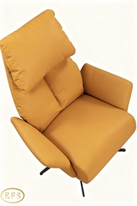 Ghế thư giãn/phòng chờ có thể ngả 1 chỗ ngồi cao lưng cong cánh tay đầy đủ bọc da khung sắt điện xoay tối giản - Product Image 3