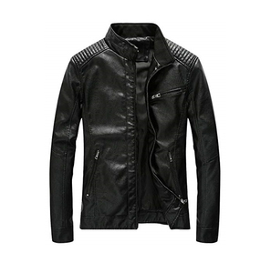 New Style Man <b>Leather</b> <b>Jacket</b> Men Black Slim Fit Motorcycle Lightweight Custom Your Own Logo - Product Image 5