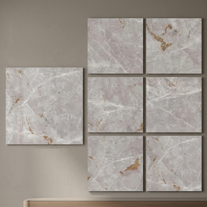 Vistaar Fancy Grey, Baldosa de Porcelana de 800x800 mm, Baldosa de Cerámica de 80x80 cm, Alto Brillo, Color Marfil, para Decoración de Paredes de Sala de Estar - Product Image 6
