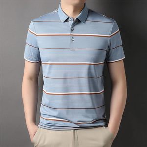 Polo uni pour homme en mélange de coton léger et respirant, à manches courtes et col, haut tendance pour le quotidien - Product Image 1