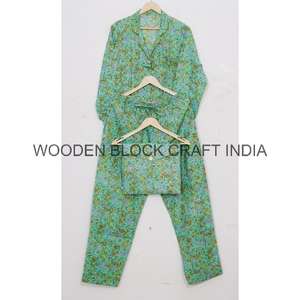 ชุดนอนผ้าฝ้ายแท้ 100% ลายดอกไม้สำหรับผู้หญิง สวมใส่สบายสไตล์ลำลอง แขนยาว ผ้าถัก เหมาะสำหรับฤดูใบไม้ร่วง ฤดูร้อน และฤดูใบไม้ผลิ - Product Image 6