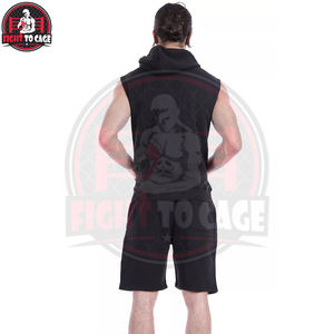 Servicio OEM ODM con Logotipo Propio, Diseño Único, Último Estilo, Sudadera Moderna sin Mangas para Hombre con Pantalones Cortos, Conjuntos de Ropa Deportiva para Gimnasio - Product Image 4