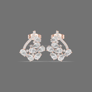 Bijouterie Or Bling AAA + CZ Hypoallergénique Levier Retour Boucles d'oreilles pour enfants Filles - Product Image 1