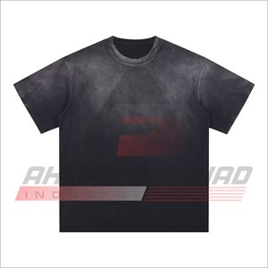 T-shirt dégradé à manches courtes pour homme, col rond, coupe classique, décontracté, 100 % coton tricoté, respirant, design uni - Product Image 2