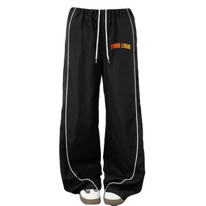 Baggy Flare Pants Casual Wear Black Side Strip Premium Quality Sweatpants Unisex <b>Personalised</b> Flare Track Pant Low Price Low MOQ - Product Image 1
