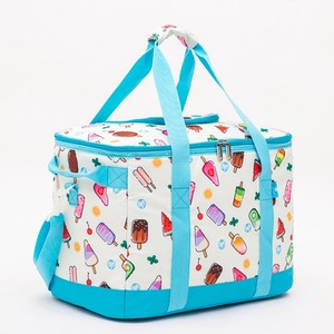 Bolsa Térmica con Diseño de Helado, Aislada, de Material Suave, Rectangular, con Cierre de Cremallera, para Uso Diario, Unisex, con Asas Azules - Product Image 3