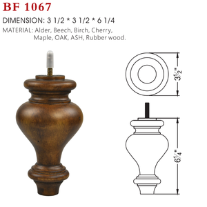 Tall Classic Turned Solid <b>Wood</b> Furniture Leg Sofa Bed Table Wooden Leg Replacement Custom OEM Manufacturer - Product Image 6