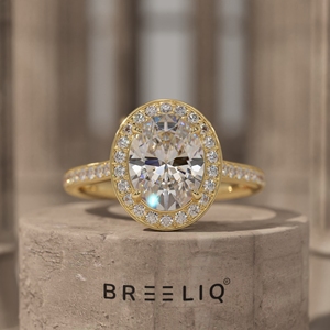 Elegant oval cut diamond engagement ring with pavé band in white gold classic luxury <b>bridal</b> ring timeless fine jewelry design - Product Image 1