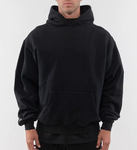 <b>Men's</b> Oversized Hooded Sweatshirt Solid Color Fleece Cotton Casual <b>Pullover</b> With Pocket Autumn Wear Breathable Eco Friendly - Product Image 2