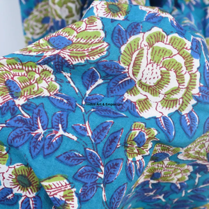 Beautiful floral Cotton Block Printed dress Dress For Casual wear Hand Block Printed Dress - Product Image 6