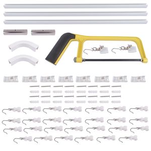 Set di binari per tende divisorie in lega di alluminio con ganci per una facile installazione - Product Image 1