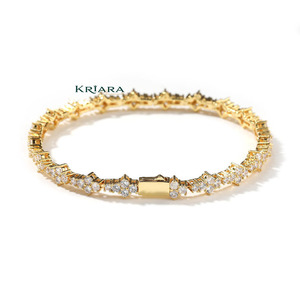 Pulsera de tenis de moissanita chapada en oro de 18 quilates S925 para mujer, corte brillante redondo, engaste de garras, lujo para uso diario - Product Image 1