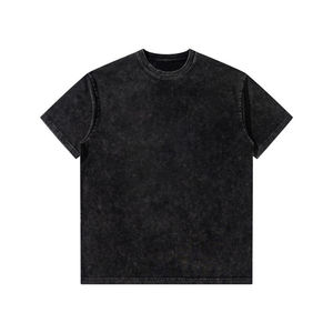 T-shirt homme col rond de haute qualité, effet délavé, couleur personnalisable, design moderne, 100% coton, anti-rétrécissement, prix de gros - Product Image 1