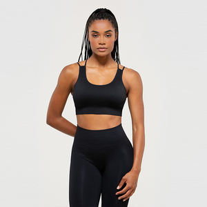 Soutien-gorge de sport d'été pour femme - Sans armatures, respirant, avec dentelle décorative, bretelles réglables, forme triangle, options de couleurs personnalisées, uni - Product Image 1